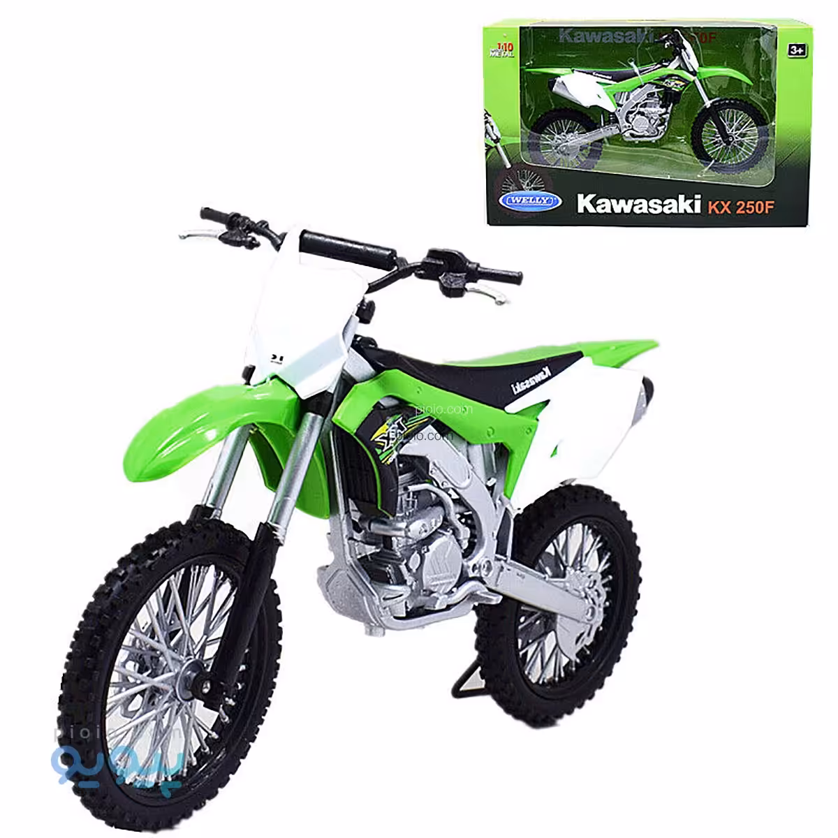 ماکت موتورسیکلت Kawasaki KX250F مقیاس 1:10