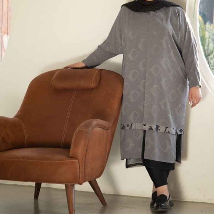 مانتو بیگ سایز ابرو بادی ژاکارد خیلی بزرگ سایز 70