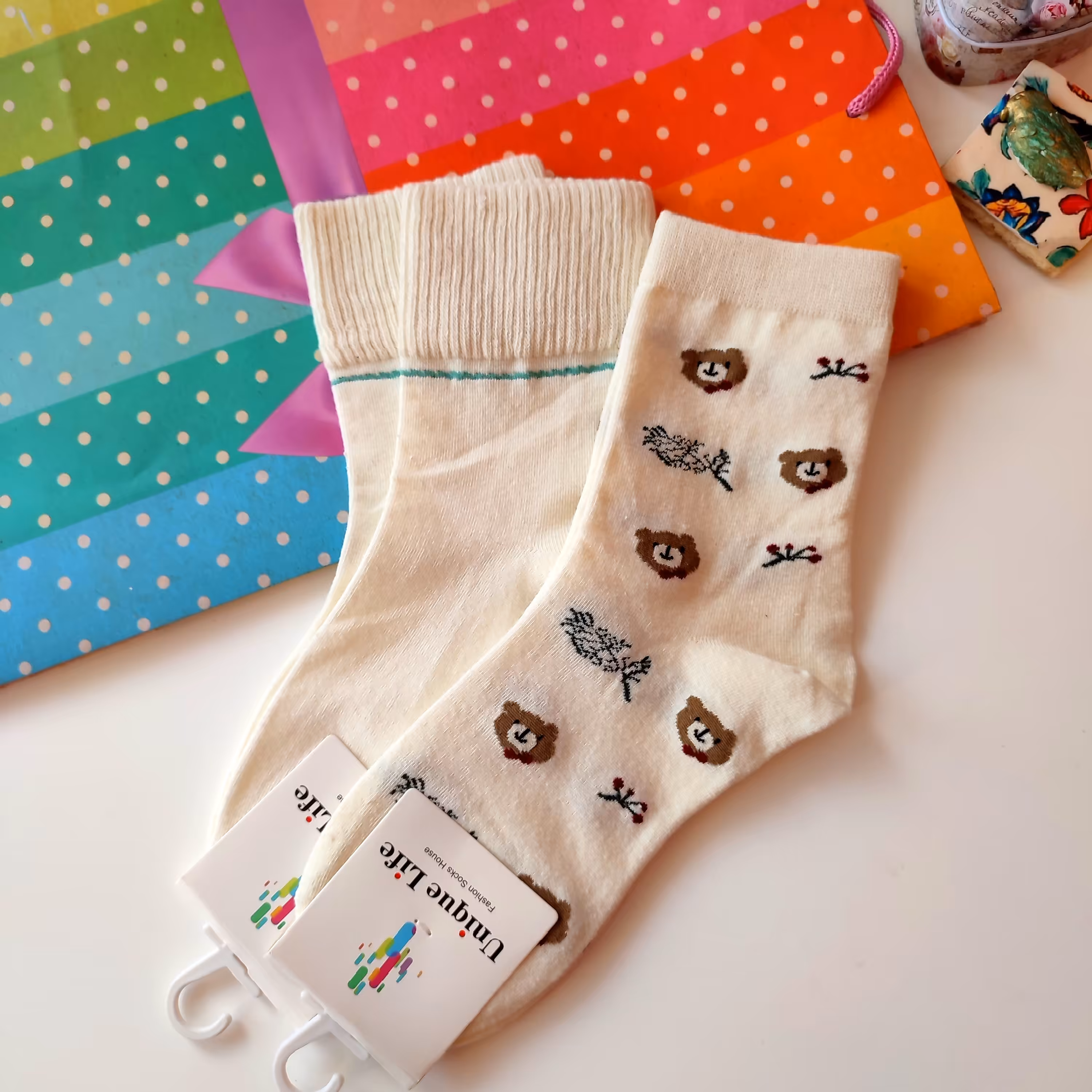 جوراب ساقدار  نخ پنبه مرغوب وارداتی اریجینال فری سایز از 36 تا 41 