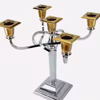 شمعدان پنج شاخه حلقه ای طلایی یونیک کد 3873