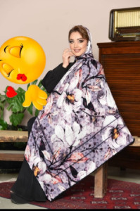 روسری نخی گل دار