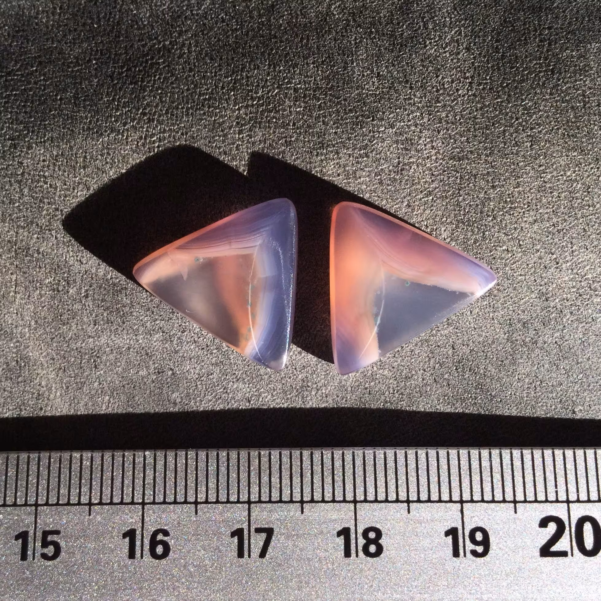 جفت گوشواره ای عقیق طبیعی خوشرنگ 