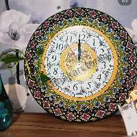 ساعت دیواری سایز بزرگ سفالی میناکاری