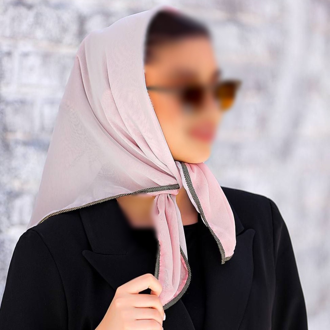مینی اسکارف دورو مزونی اعلا رنگ صورتی کالباسی ارسال رایگان