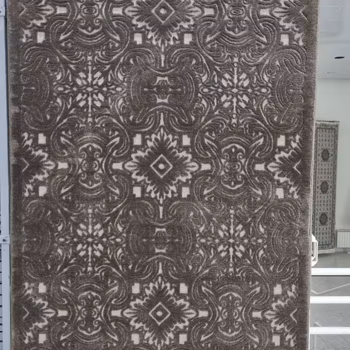 فرش پاتریس  فرش گلیم مدرن 400شانه طرح بیشه قهوه ای قالیچه 4متری