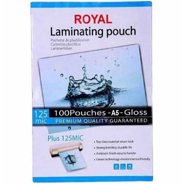 خرید طلق پرس A5 براق 125 میکرون خارجی (ROYAL،HF،AX) بسته 100 عددی