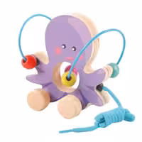 اسباب بازی چوبی و آموزشی مهره و میله کودک طرح اختاپوس مدل 30577