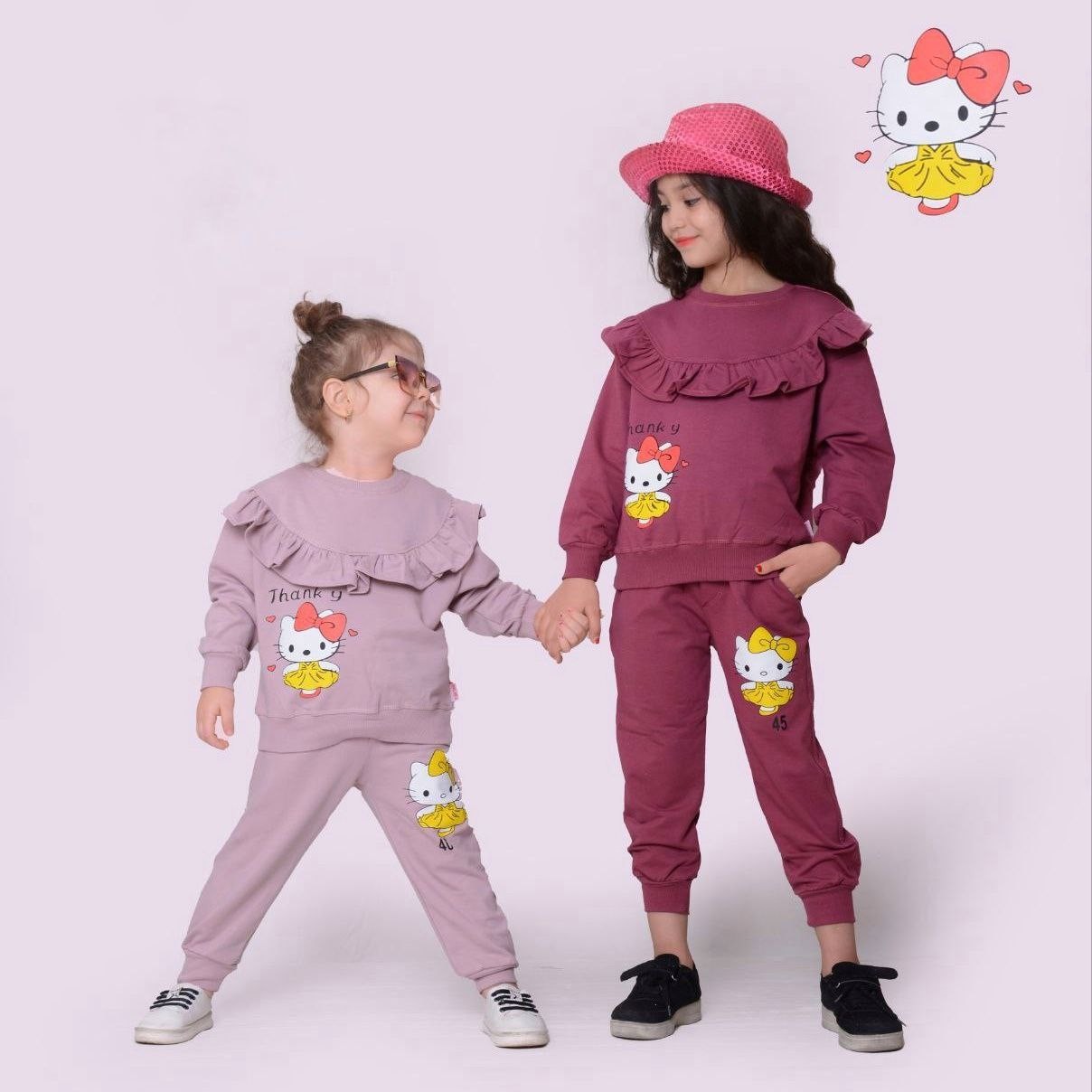 بلوزشلوار دخترانه 2 تا 4 سال جنس دورس پنبه