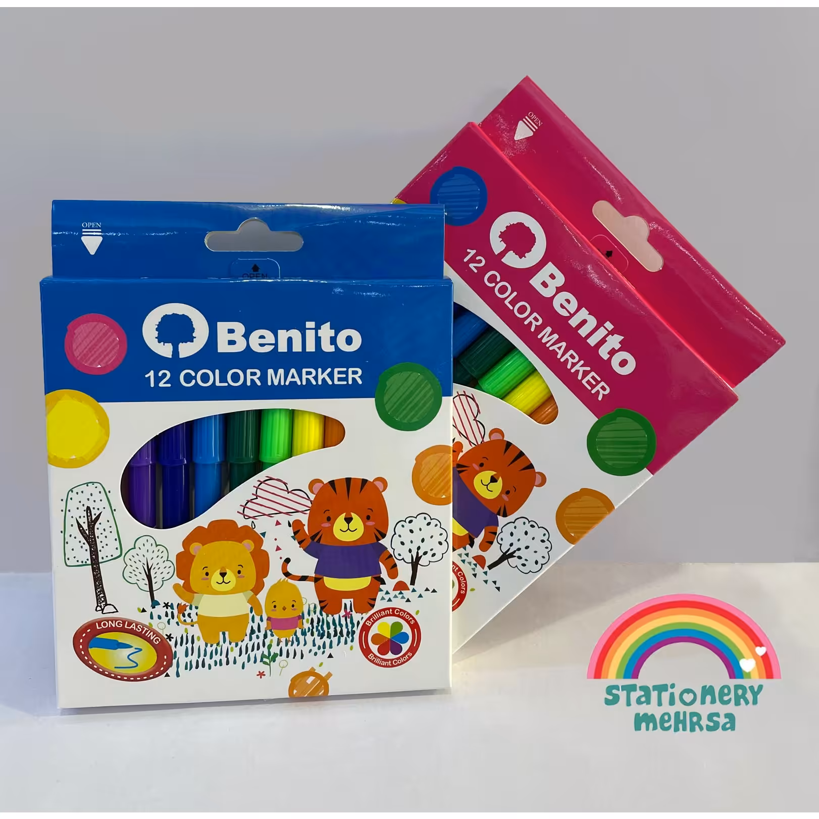 ماژیک رنگ آمیزی 12 رنگ بنیتو وارداتی و باکیفیت
