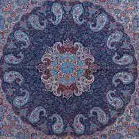 پارچه ترمه طرح نسترن رنگ سرمه ای 