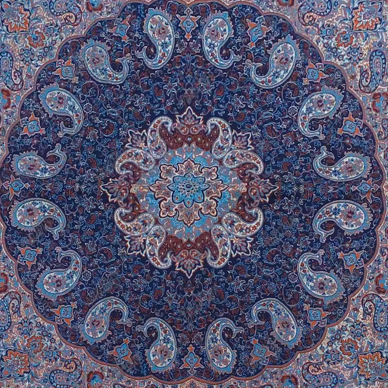 پارچه ترمه طرح نسترن رنگ سرمه ای 