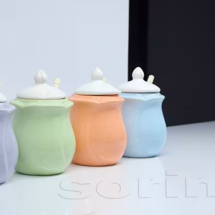 یک عدد ظرف عسل خوری رنگی