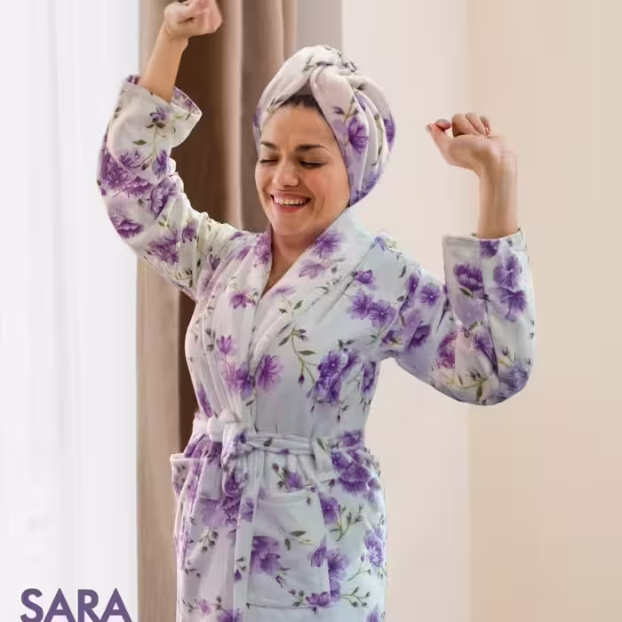 حوله پالتوی طرح سارا مخمل چاپی