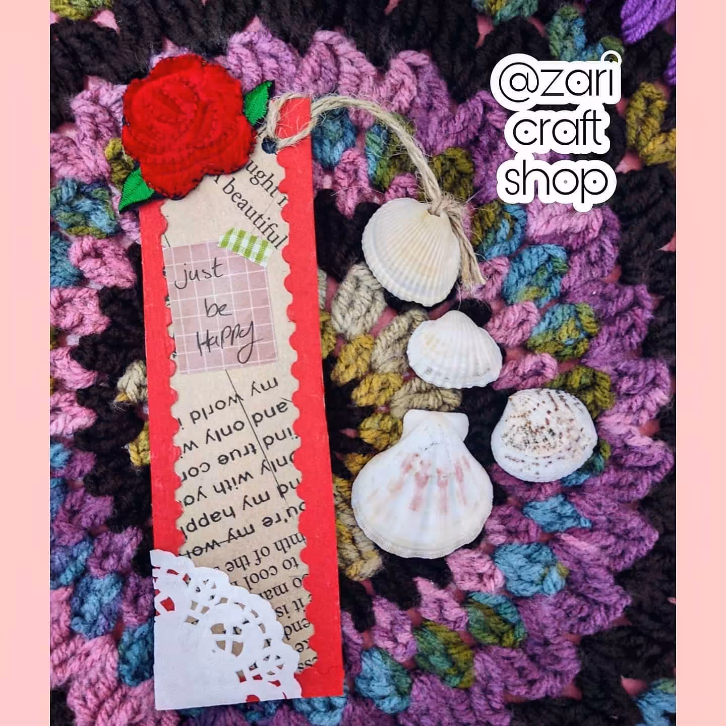 بوکمارک(نشانگر) صدف و گل رز