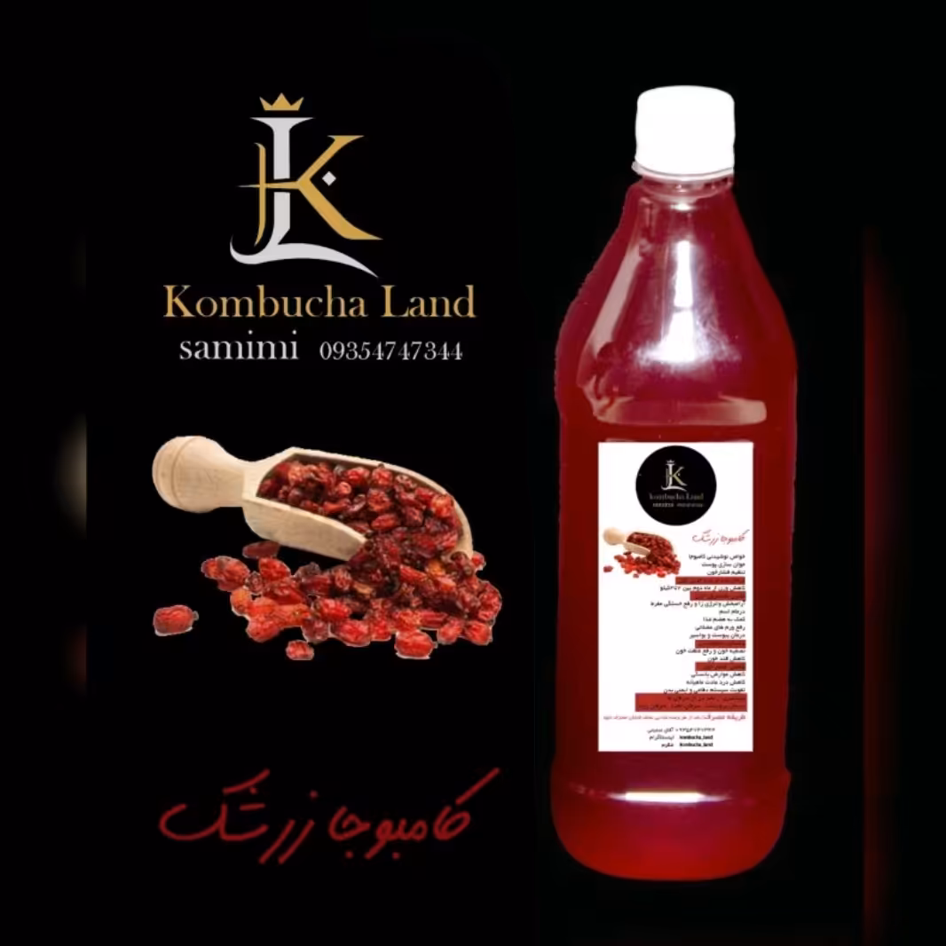 شربت کامبوجا با طعم زرشک کوهی 1200 گرمی