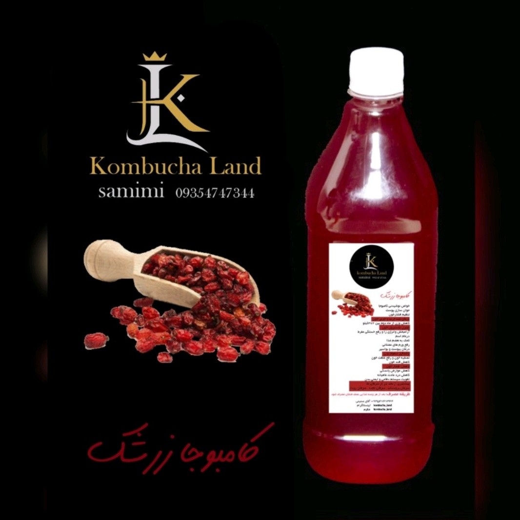 شربت کامبوجا با طعم زرشک کوهی 1200 گرمی