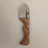 چاقو زنجان پوست کنی بادامی ابوالفضل دسته چوبی طرحدار  با کیفیت عالی