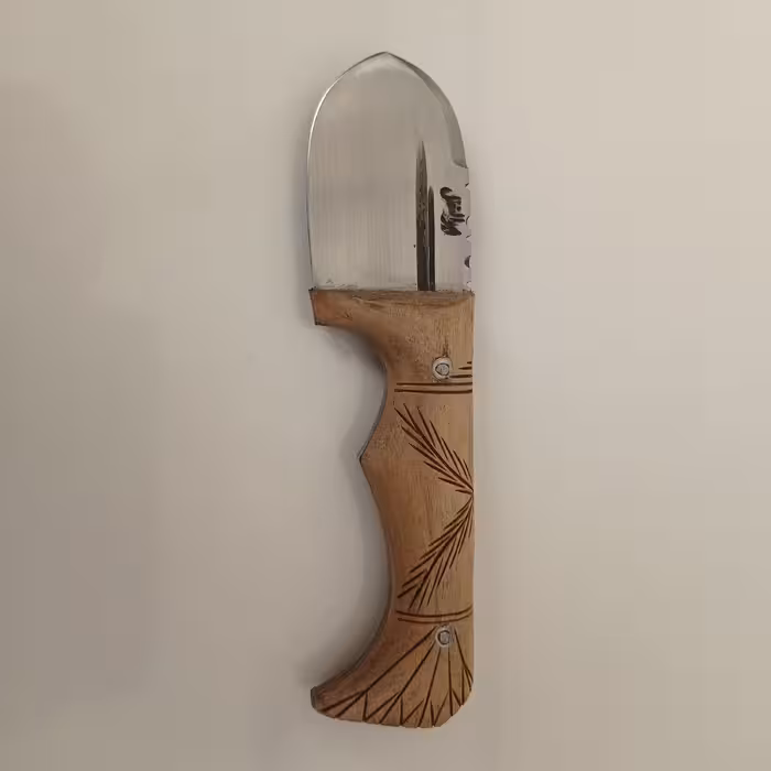 چاقو زنجان پوست کنی بادامی ابوالفضل دسته چوبی طرحدار  با کیفیت عالی