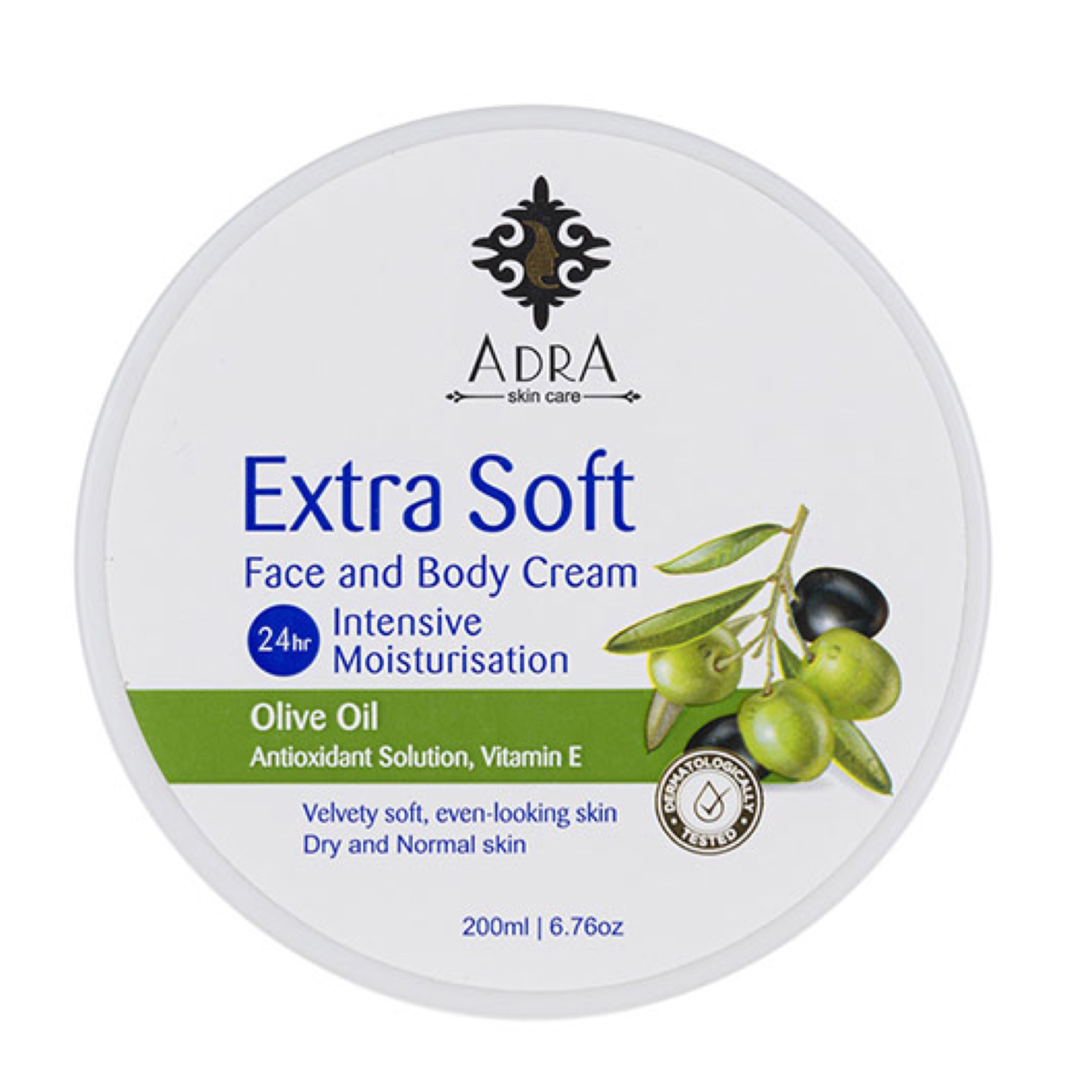 کرم مرطوب کننده دست و صورت آدرا Adra حاوی روغن زیتون مناسب پوست خشک و نرمال 200m