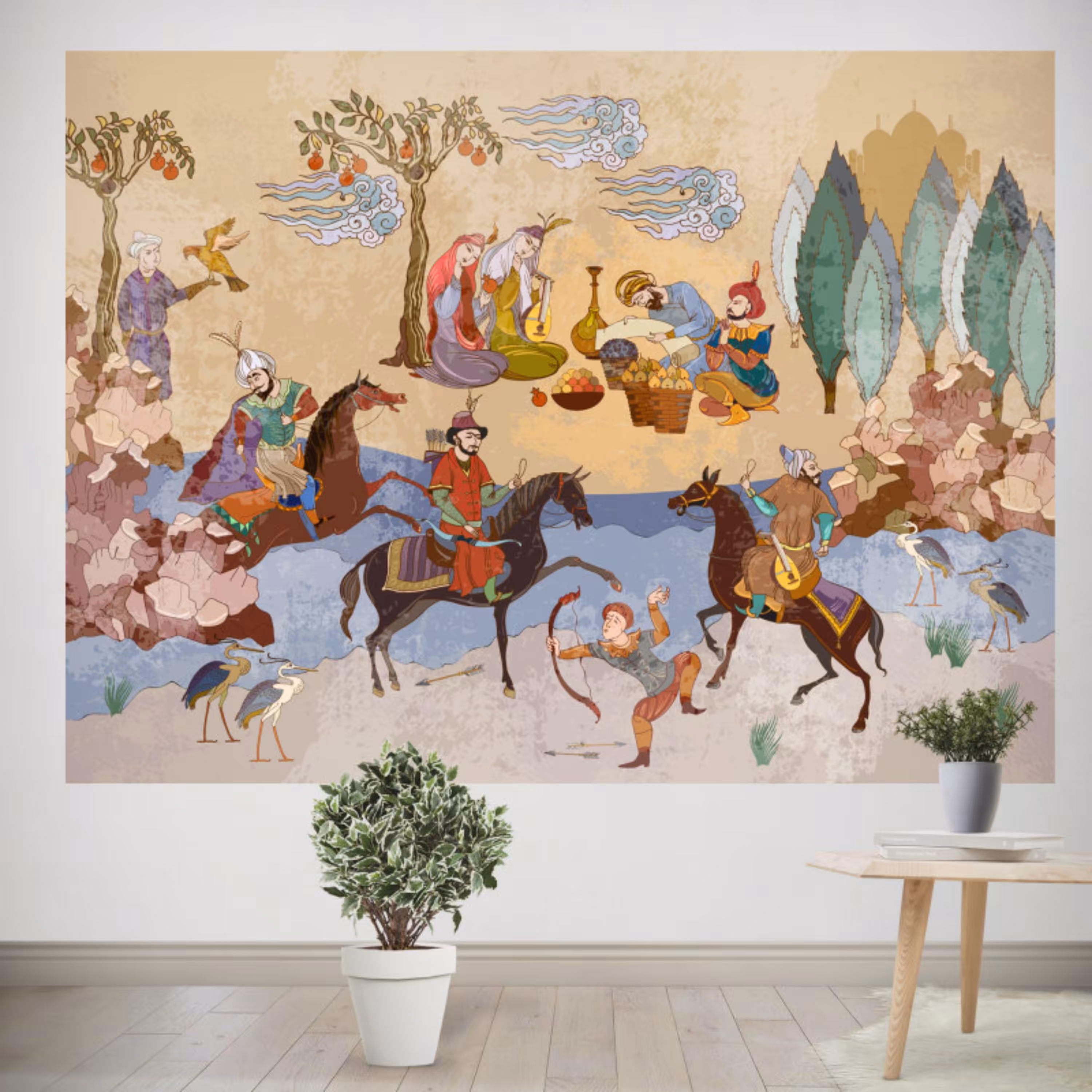 پوستر پارچه ای طرح تپستری شکارگاه کد 005