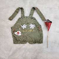 پیشبندی کتان کوتاه بهار طرح دست کوچک