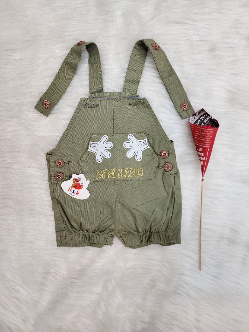 پیشبندی کتان کوتاه بهار طرح دست کوچک