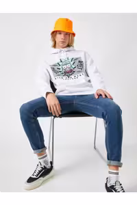 شلوار جین آبی مردانه Skinny Fit Michael Jean Koton