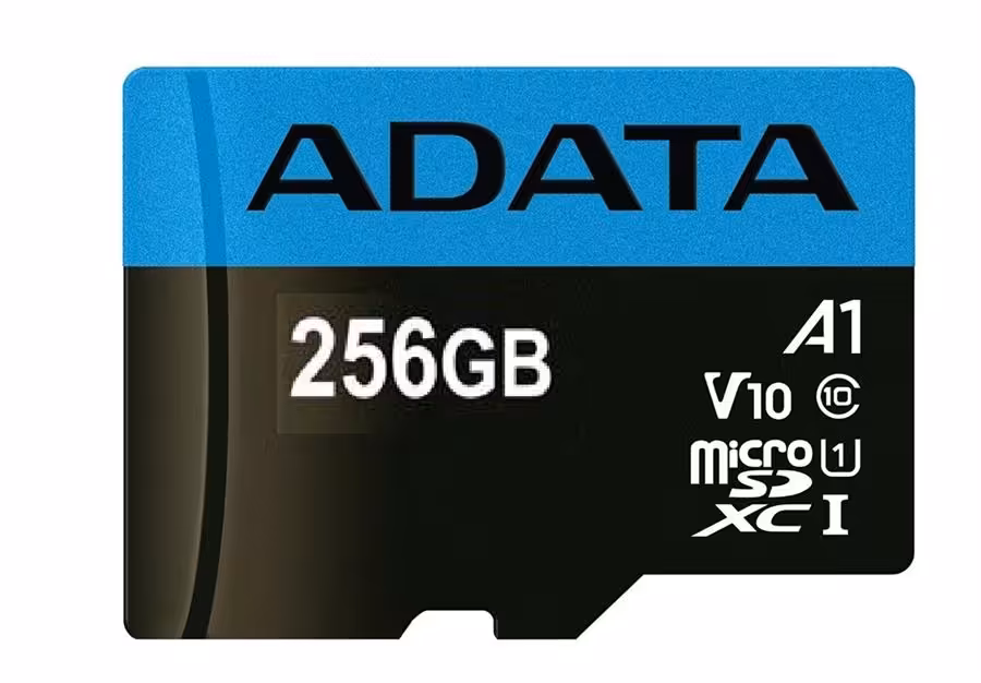 کارت حافظه میکرو اس دی ای دیتا پریمیر UHS-I A1 V10 100MBps با ظرفیت 256 گیگابایت