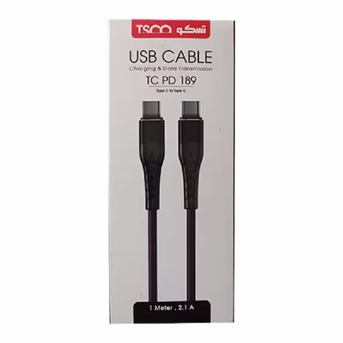 کابل شارژ  Type-C تسکو  TC PD 189 کابل شارژ تایپ سی TSCO 189
