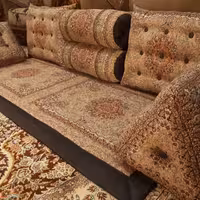 ست شاهنشین ترمه زرکدار طرح آذر 7 تکه با الیاف نساجی درجه 1 زیپدار 