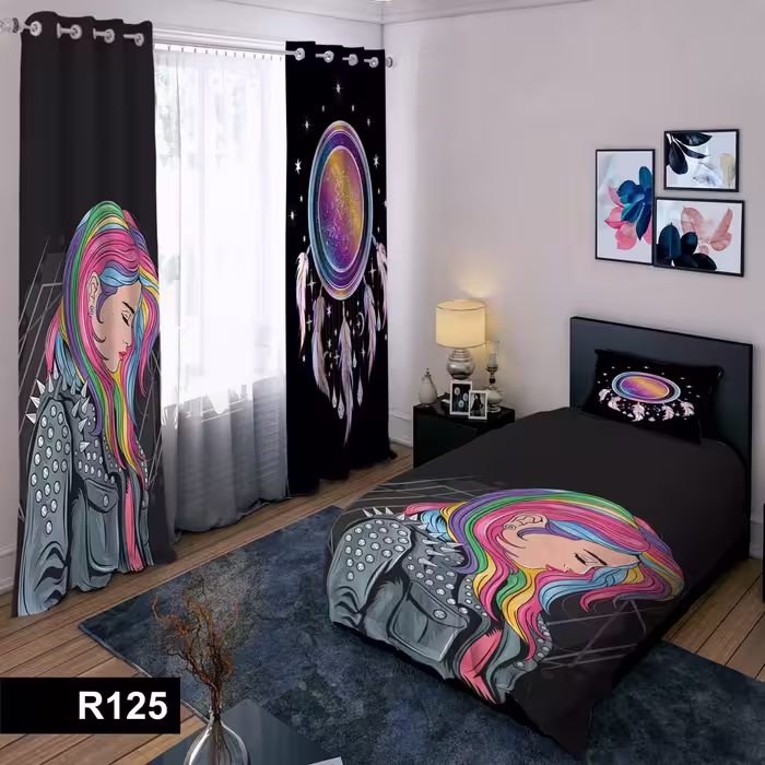 رو تختی یک نفره سه بعدی کد 125