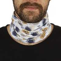 دستمال سر و گردن کوهنوردی اسکارف تابستانی پاور ایکس طرحدار سوزنی هد گیر  BRS | سفید/سرمه ای