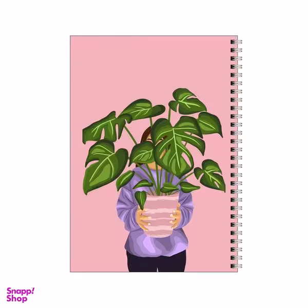 دفتر مشق 80 برگ بامبیلیپ طرح دختر و گلدان برگ انجیری کد 6141763