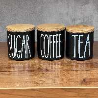 بانکه تکست مینی مشکی سه تایی با در چوبی