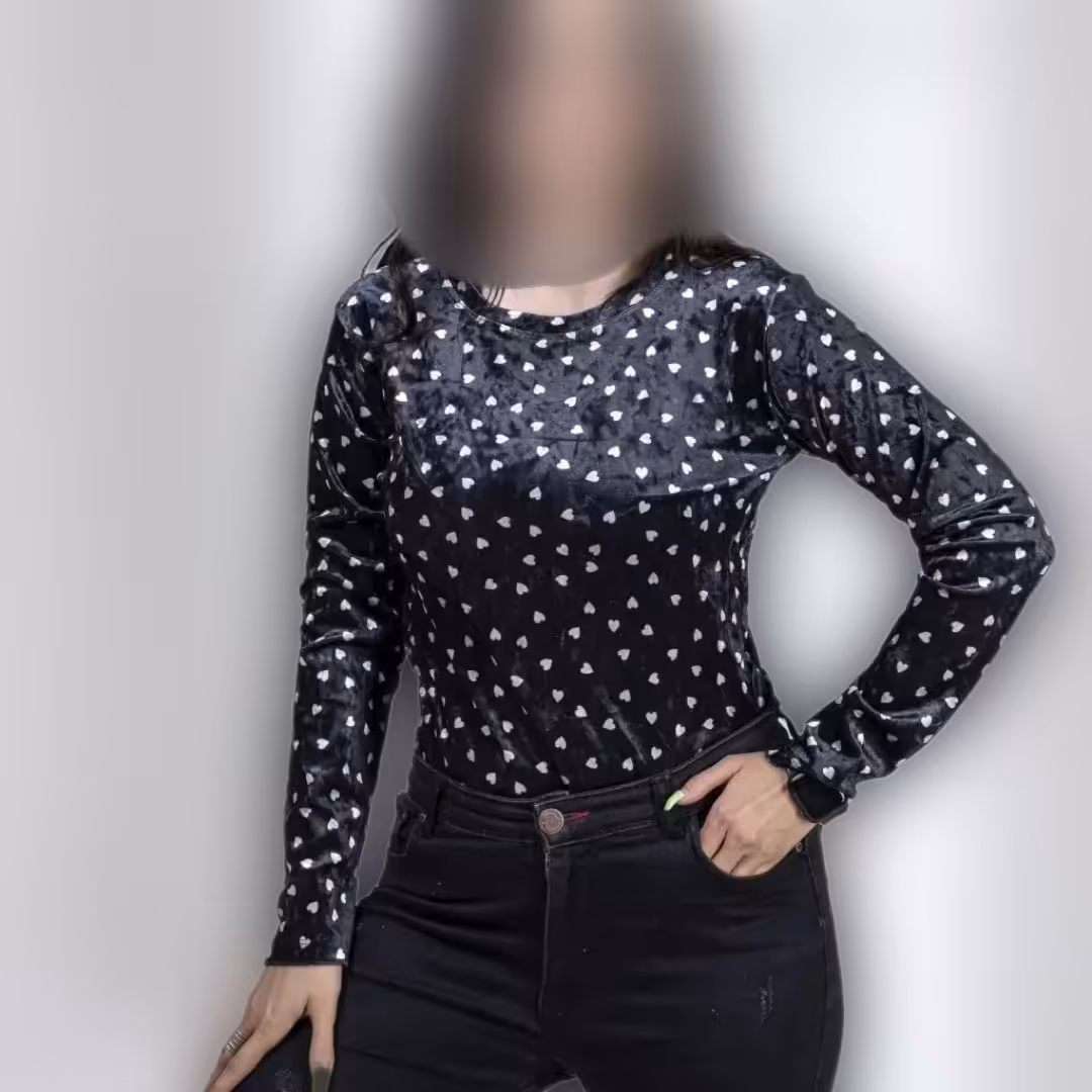 بادی مخمل طرحدار زنانه و دخترانه