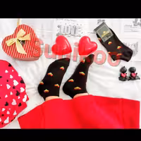 جوراب مچی قلب رنگی تیره