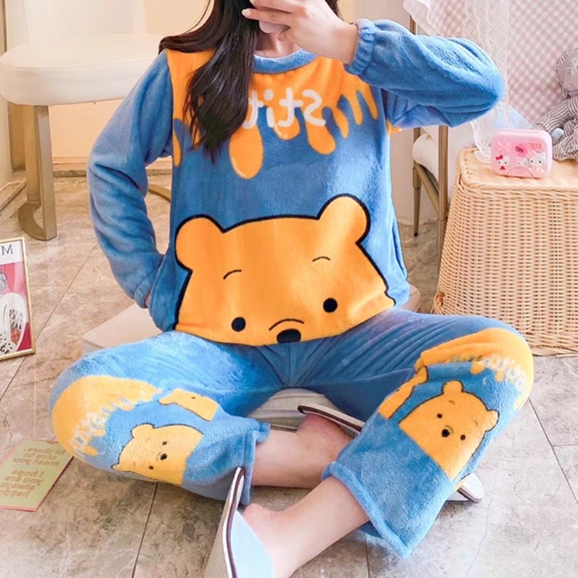 ست بلوز و شلوار راحتی زنانه تدی حوله ای وارداتی