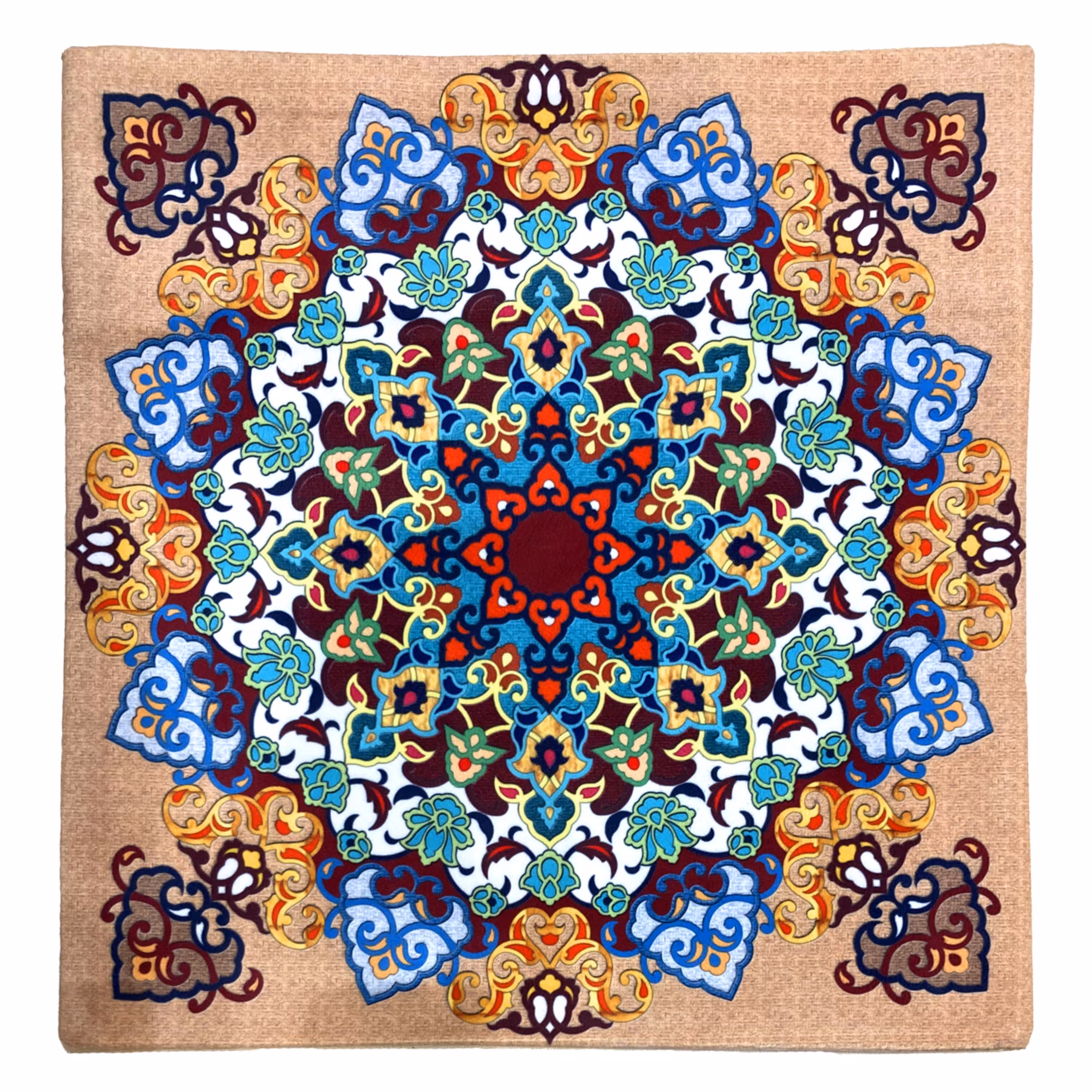 کاور کوسن طرح ترنج زمینه کرمی