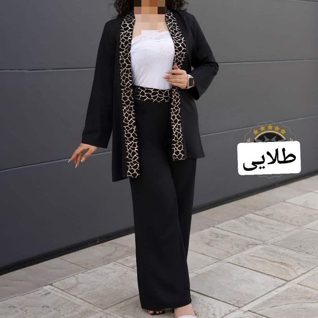 مانتو شلوار زنانه ارسال رایگان کت وشلوار زنانه مانتو سبک وراحت ست شلوارومانتو مشکی طلایی مانتوشلوارمشکی نقره ای