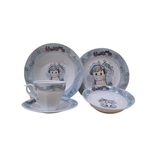 سرویس غذا خوری 5 پارچه کودک مدل یونیکورن