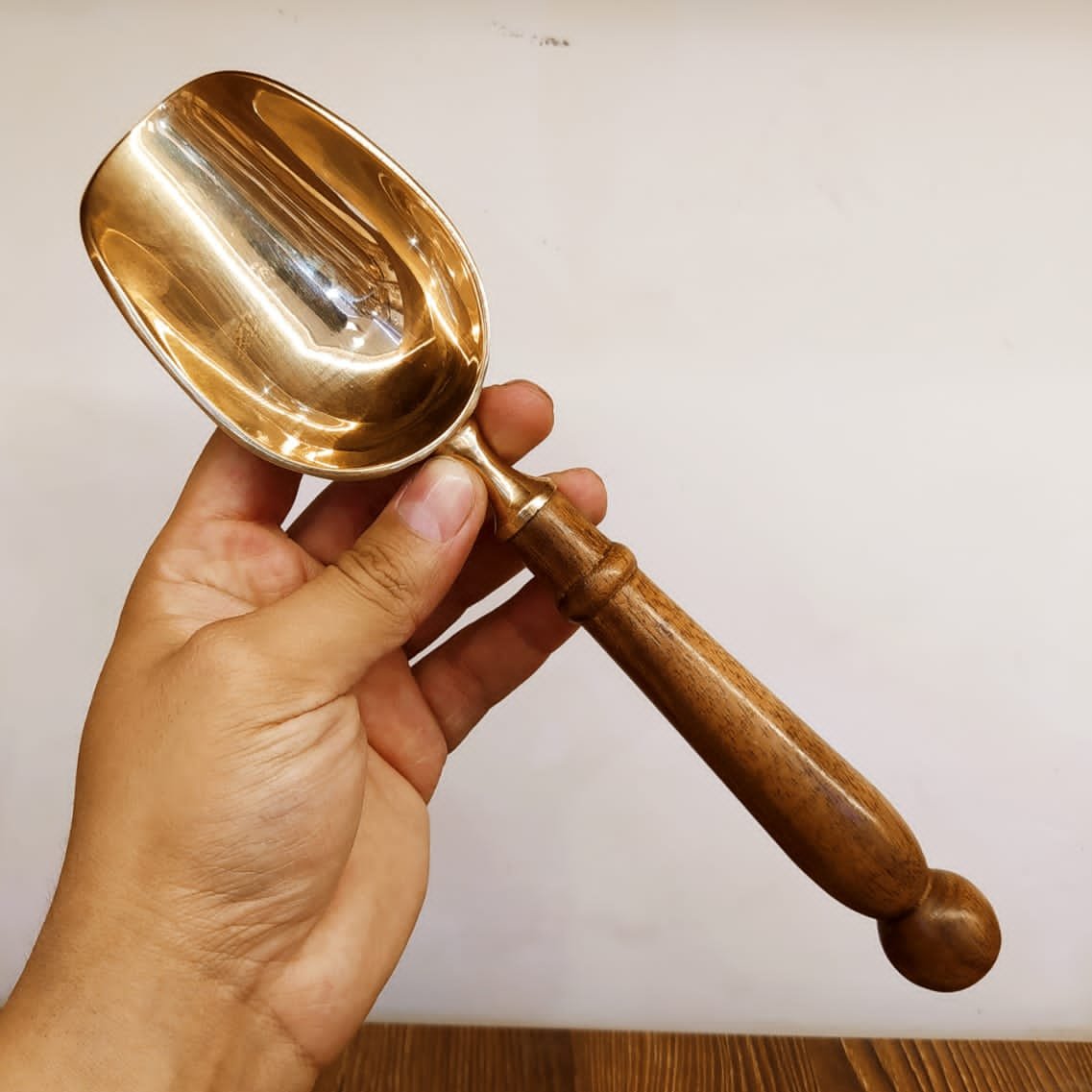 قاشق اجیل خوری دسته چوبی صنایع دستی هندوستان