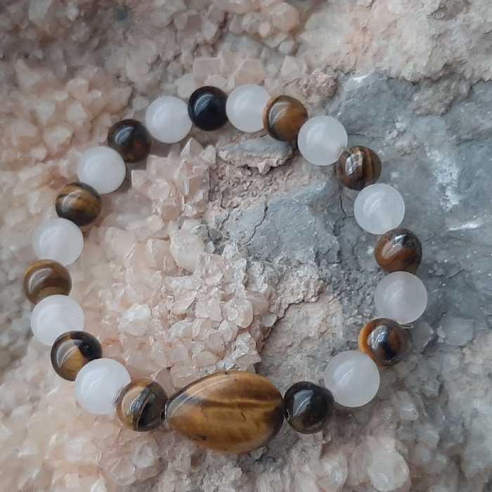 دستبند چشم ببر- رزکوارتز