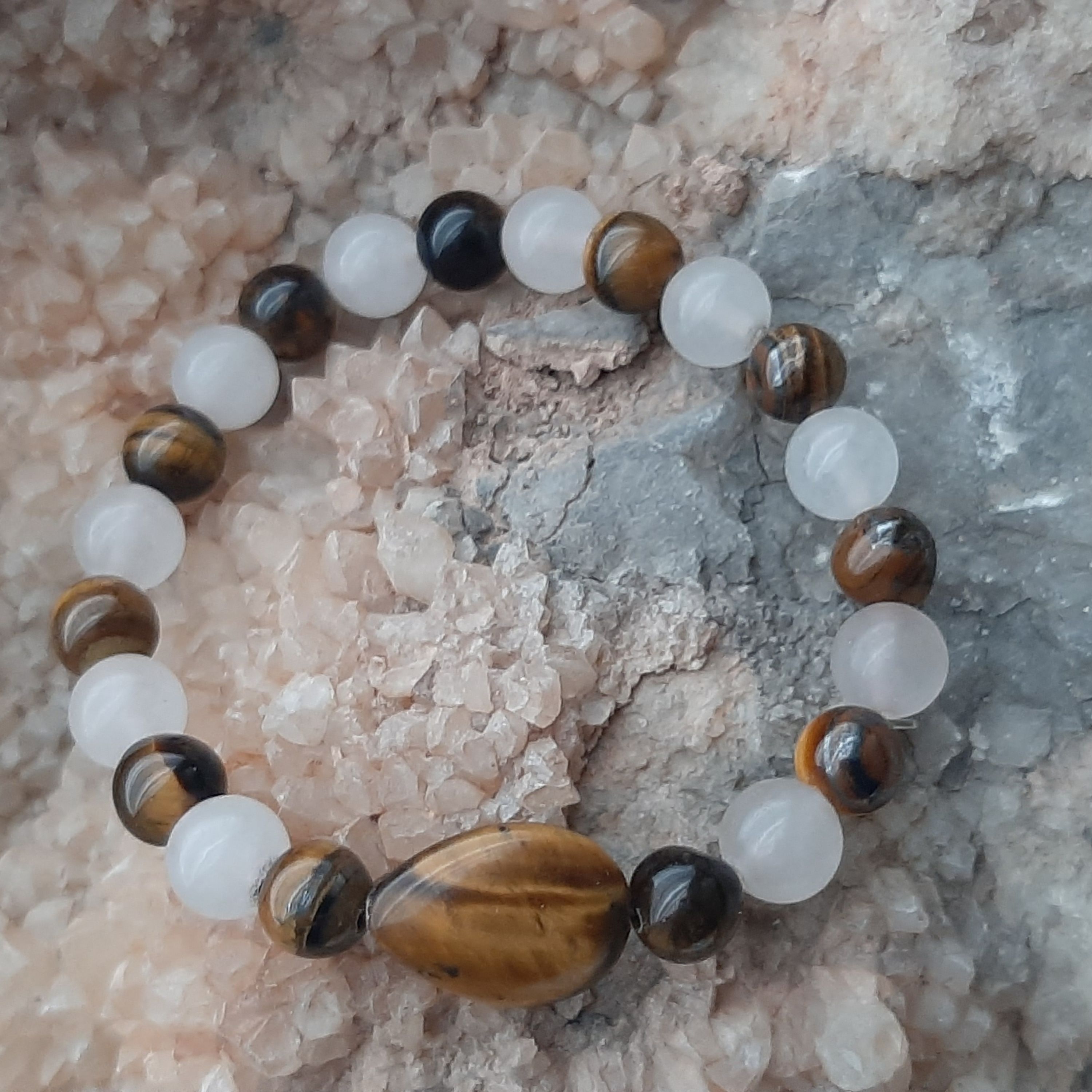 دستبند چشم ببر- رزکوارتز