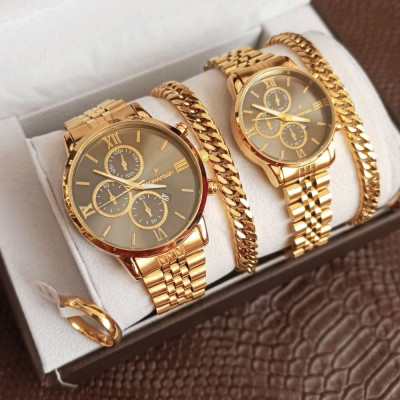 ست ساعت زنانه مردانه رومانسون با دستبند وست حلقه