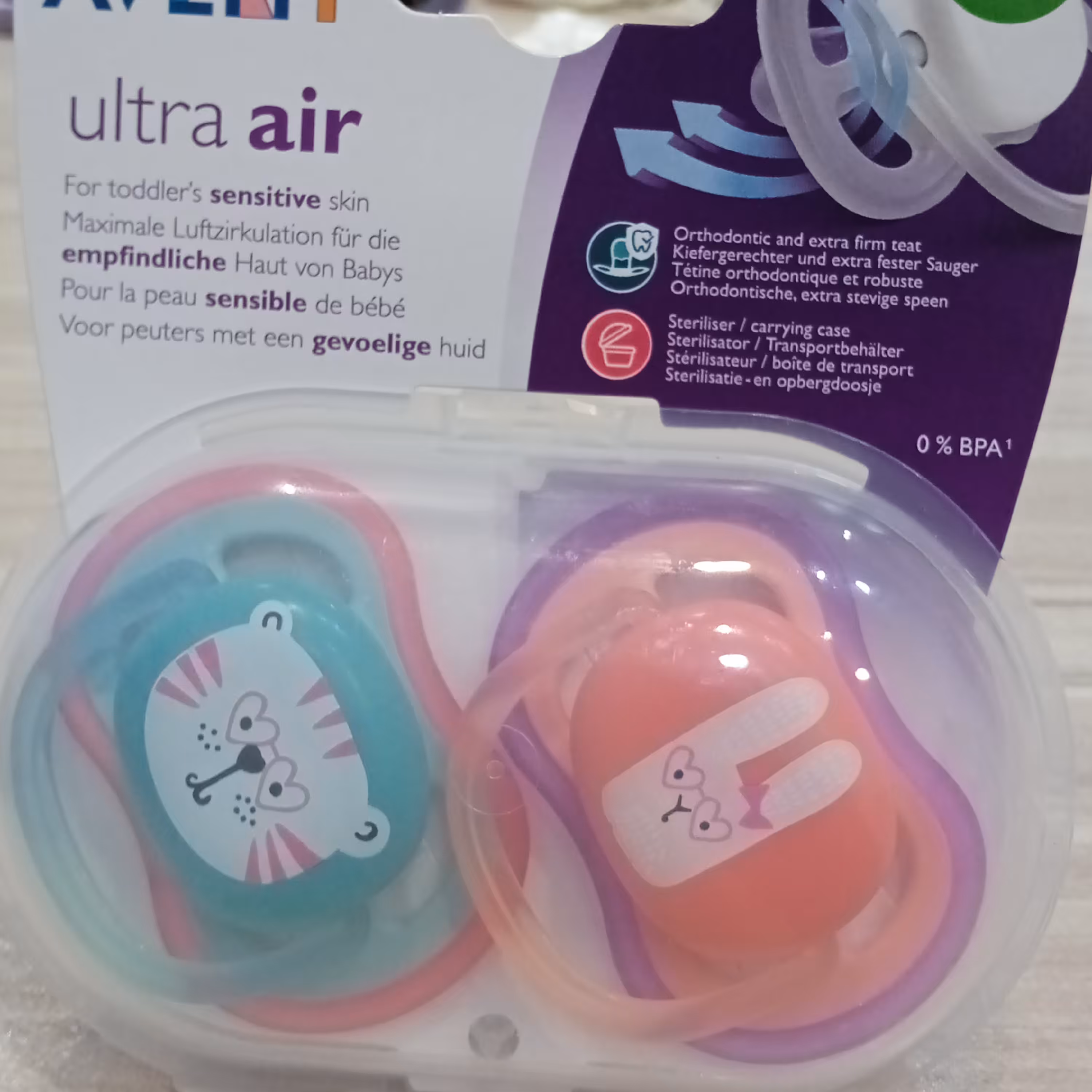 پستانک ارتودنسی و ضد نفخ اونت 18ماه به بالا برند فیلیپس اونت در دو طرح متفاوت 