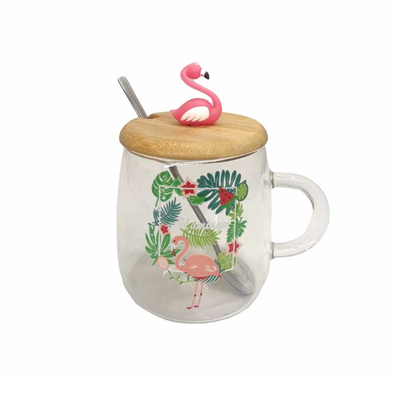 ماگ درب دار پیرکس فانتزی طرح فلامینگو کد283