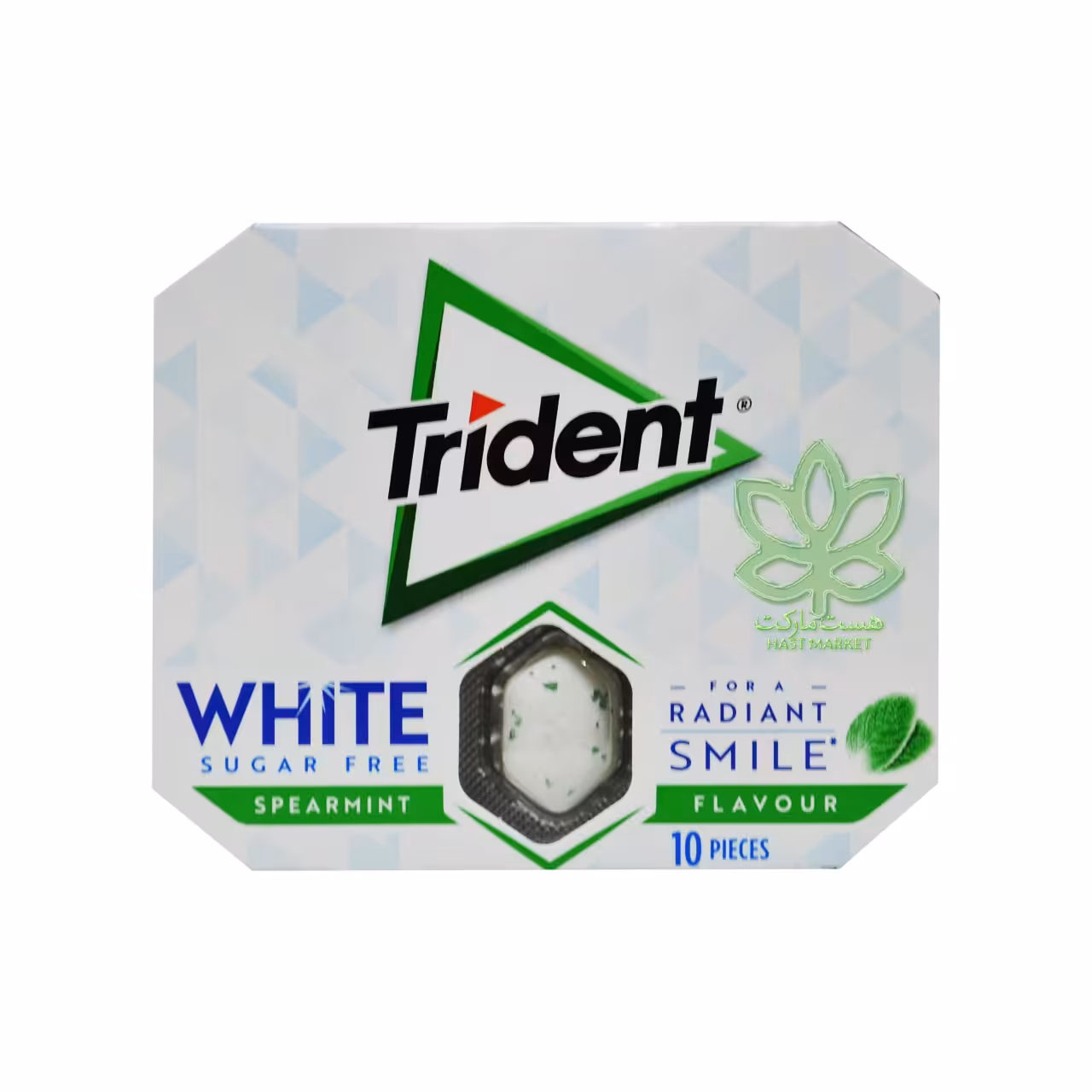 آدامس تریدنت نعنایی سفید کننده دندان بدون شکر 10 عدد - trident