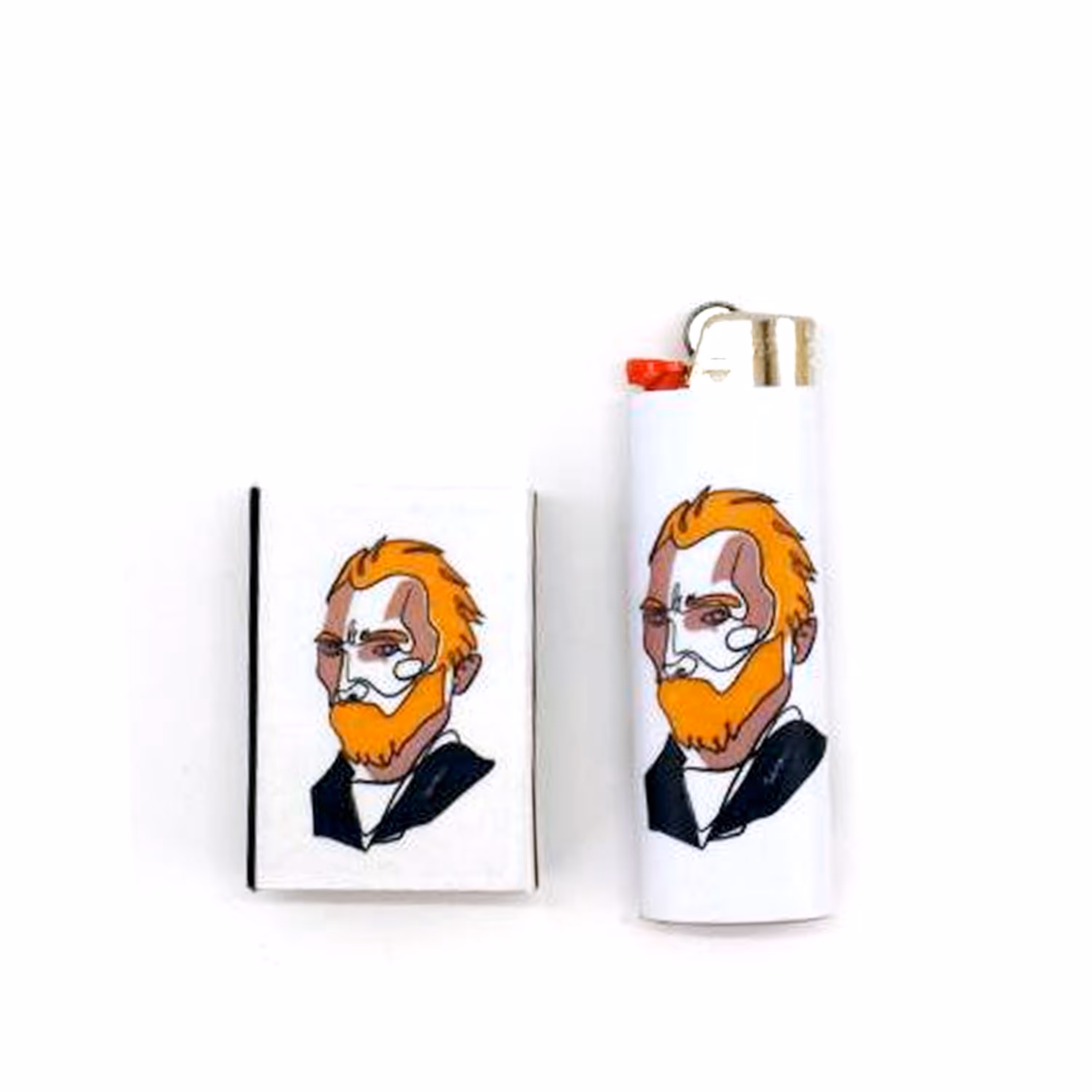 ست فندک و کبریت طرح ونگوگ 