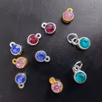 نگین های آویزی رنگی آبکاری شده تک عددی