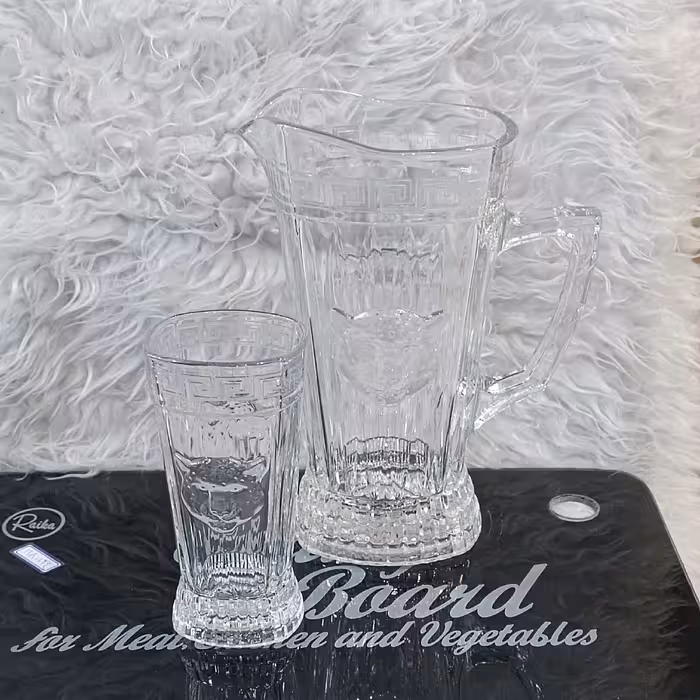 سرویس پارچ و شش عدد لیوان آدریا ژاپن ساخت چین فقط طرح ببر موجود است